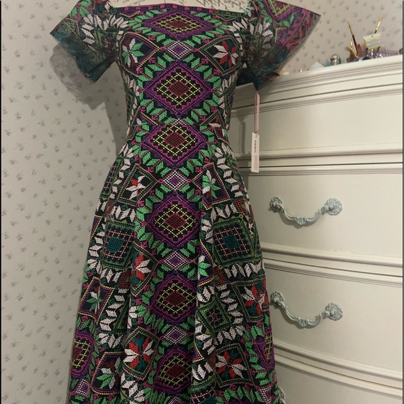 Alex Marie Multicolor Geometric Midi Dress - Picture 9 of 11